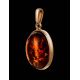 Drop Amber Pendant In Gold-Plated Silver The Goji, image , picture 3