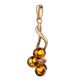Gold-Plated Pendant With Cognac Amber And Crystals The Mimosa, image , picture 3
