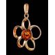 Flower Amber Pendant In Gold-Plated Silver The Daisy, image , picture 3