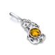 Classy Silver Pendant With Cognac Amber The Tivoli, image , picture 4