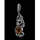 Classy Silver Pendant With Cognac Amber The Tivoli, image , picture 2