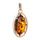 Gold-Plated Pendant With Cognac Amber The Elegy, image , picture 5