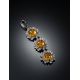 Long Amber Pendant In Sterling Silver The Aster, image , picture 2