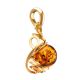 Cognac Amber Pendant In Gold-Plated Silver The Flamenco, image , picture 3