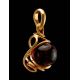 Cherry Amber Pendant In Gold-Plated Silver The Flamenco, image , picture 2