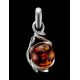 Cognac Amber Pendant In Sterling Silver The Flamenco, image , picture 2