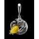 Cute And Fabulous Sterling Silver Pendant With Honey Amber The Cats, image , picture 2