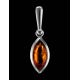 Sterling Silver Pendant With Cognac Amber The Amaranth, image , picture 2