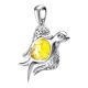 Silver Dove Pendant With Lemon Amber, image , picture 3