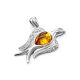 Silver Dove Pendant With Cognac Amber, image , picture 3