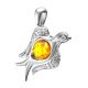 Silver Dove Pendant With Cognac Amber, image , picture 4
