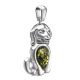 Silver Puppy Pendant With Green Amber, image , picture 3