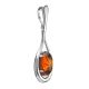 Drop Pendant With Cognac Amber In Silver The Sonnet, image , picture 4
