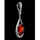 Drop Pendant With Cognac Amber In Silver The Sonnet, image , picture 3