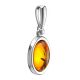 Cognac Amber Pendant In Sterling Silver The Goji, image , picture 4