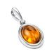 Cognac Amber Pendant In Sterling Silver The Goji, image , picture 3