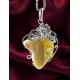 Handmade Amber Pendant In Sterling Silver the Dew ​, image , picture 2