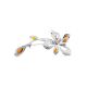 Sterling Silver Brooch With Cognac Amber The Verbena, image , picture 3