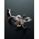 Sterling Silver Brooch With Cognac Amber The Verbena, image , picture 6
