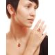 Cognac Amber Pendant In Sterling Silver The Goji, image , picture 2