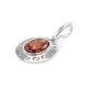 Oval Amber Pendant In Sterling Silver The Ellas, image , picture 4