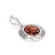 Oval Amber Pendant In Sterling Silver The Ellas, image , picture 3
