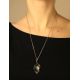 Golden Pendant With Light Blue Synthetic Praziolite The Serenade, image , picture 4