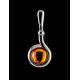 Classy Round Silver Pendant With Cognac Amber The Berry, image , picture 3