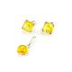 Square Silver Pendant With Lemon Amber The Rondo, image , picture 7