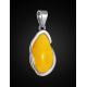 Drop Amber Pendant In Sterling Silver The Lagoon, image , picture 3