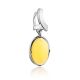Simplistic Design Silver Amber Pendant, image , picture 3
