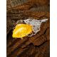 Exclusive Handcrafted Silver Pendant With Polished Natural Amber Stone The Dew, image , picture 3