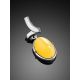 Simplistic Design Silver Amber Pendant, image , picture 2