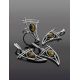 Sailboat Motif Silver Amber Pendant The Nautica, image , picture 4