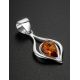 Sterling Silver Pendant With Cognac Amber The Fiori, image , picture 2
