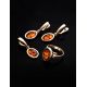 Oval Golden Pendant With Cognac Amber The Goji, image , picture 4