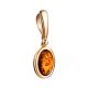 Oval Golden Pendant With Cognac Amber The Goji, image , picture 3