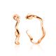 Wavy Design Rose Plated Silver Earrings The Liquid, image 