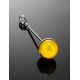 Silver Dangle Pendant With Ball Shaped Amber Stone The Paris, image , picture 2