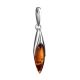 Elongated Amber Silver Pendant The Gaudi, image , picture 3