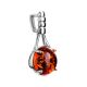 Refined Cognac Amber Pendant In Sterling Silver The Shanghai, image , picture 4