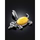 Silver Puppy Pendant With Honey Amber, image , picture 2