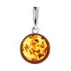 Round Silver Pendant With Lemon Amber The Furor, image , picture 3
