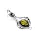 Elegant Silver Pendant With Teardrop Green Amber The Fiori, image , picture 3