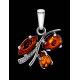 Amber Silver Floral Pendant The Verbena, image , picture 2
