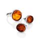 Minimalist Design Silver Amber Ring The Monaco, Ring Size: 5 / 15.5, image , picture 5