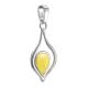Lovely Silver Pendant With Honey Amber The Fiori, image , picture 4