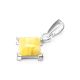 Square Amber Pendant In Sterling Silver The Ovation, image , picture 3