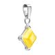 Square Amber Pendant In Sterling Silver The Ovation, image , picture 4