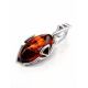 Sterling Silver Pendant With Cognac Amber The Rendezvous, image , picture 3